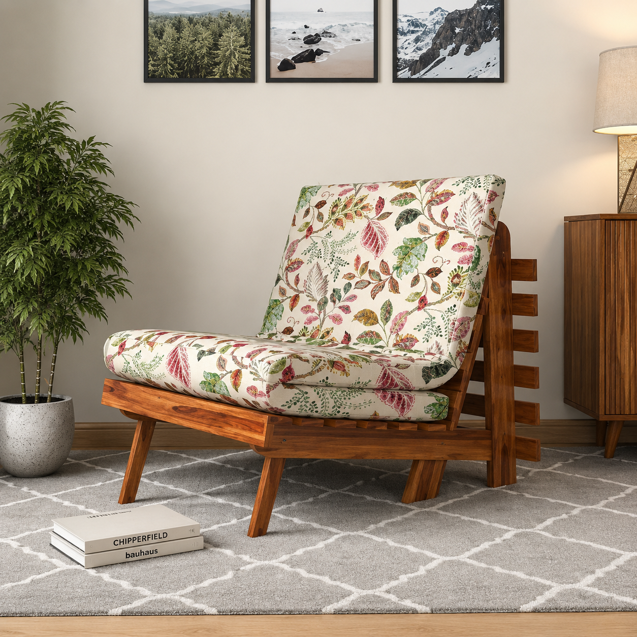 Modern living room with neutral